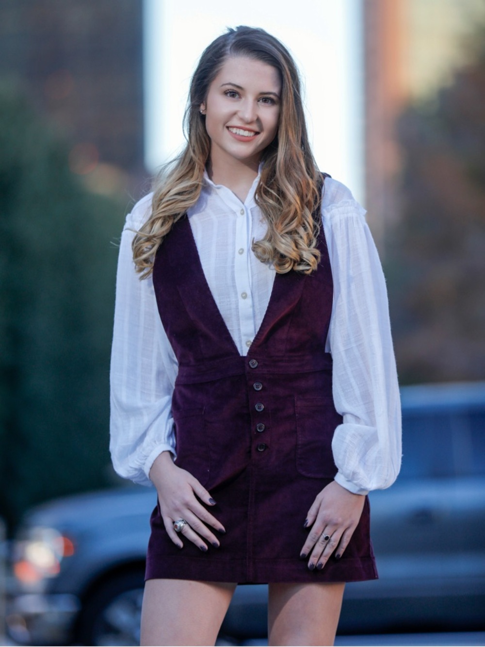 White Lightweight Button-Down Shirt-Free People